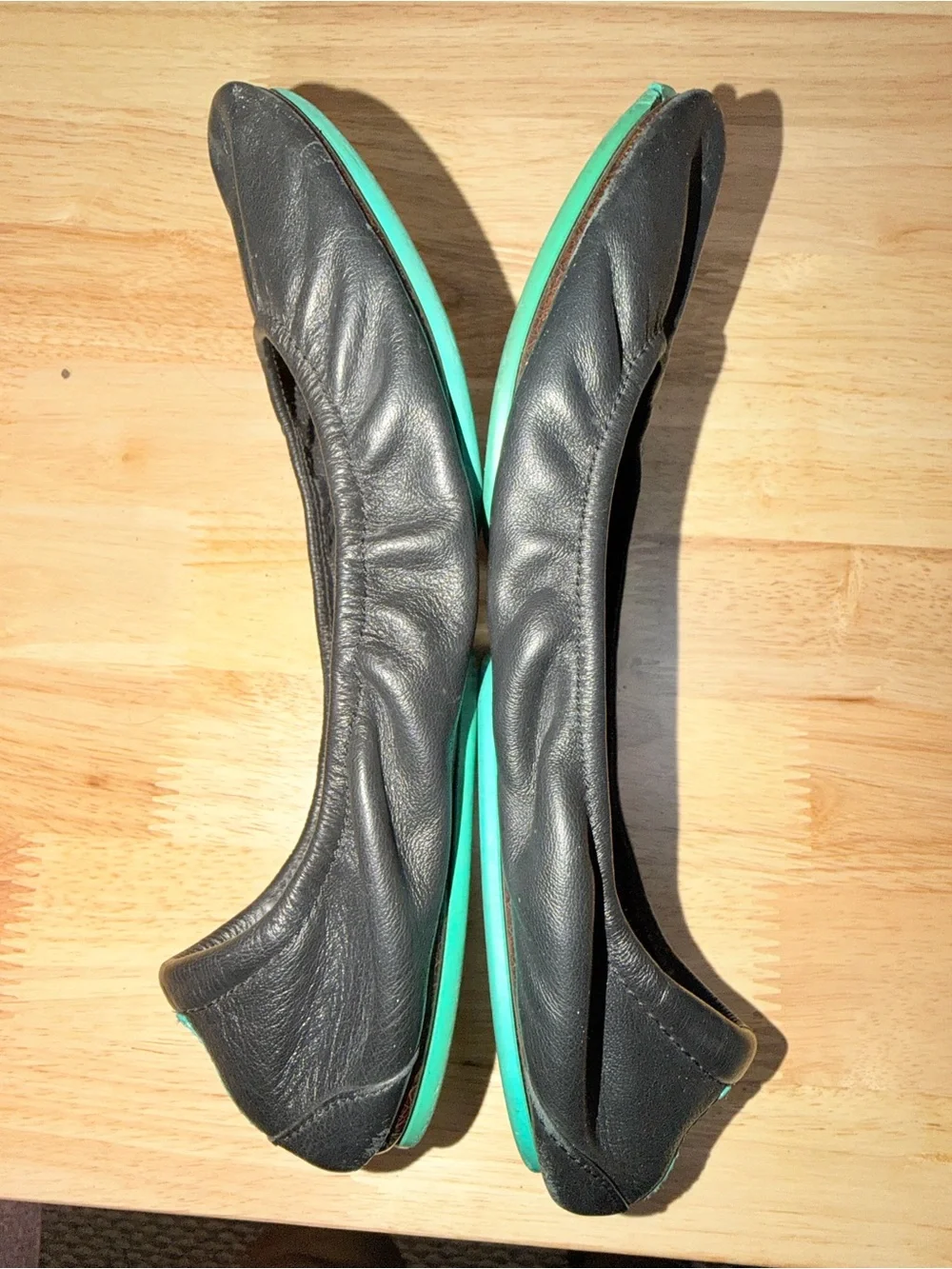Tieks Black Leather Ballet Flats